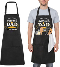 Funny Apron for Men Adjustable Kitchen Cooking Aprons Black Grill Apron
