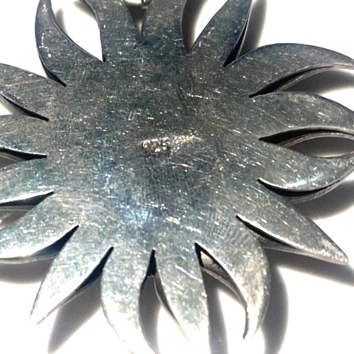 Large Three Dimensional Sun 925 Sterling Taxco Si… - image 4