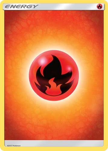 Pokémon TCG Fire Energy Sun & Moon 2017 Basic Unnumbered NM/M Red