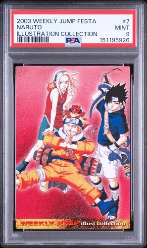 PSA9 No.7 NARUTO Sasuke Sakura Jump Festa 2004 Illustration Collection