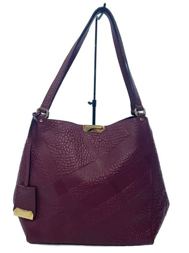BURBERRY Tote Bag With Pouch Leather PUP Handle Cobahote Used
