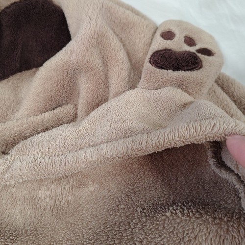 Berkshire Cuddly Buddies Blanket Puppy Dog Hooded Wrap Throw 40"x 50" Brown Tail - Picture 12 of 13