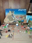 Vtg Incomplete Playmobil 3733 Native American Indian Camp W/ Box First Nations