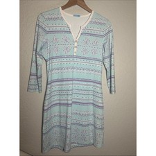 J. McLaughlin Blue Lavender Catalina Cloth Dress Henley Resortwear Vacation