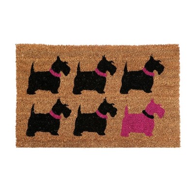 Stylische rutschfeste Scottie Dog Kokos Fußmatte PVC-Rücken robuste Fußmatte 60 x 40