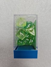 Chessex Lab Dice Luminary Nebula Spring/White Polyhedral 7-Die Set CHX 30018