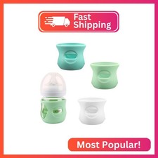 3 Pack Silicone Sleeves for Avent Natural Glass Baby Bottles, Anti Breakage Baby