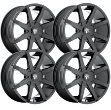 Set-4 Dub S110 Push 24x9.5 Blank Gloss Black 10mm Wheels Rims 24 Inch