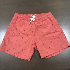 Mens Swim Trunks  Trunks Surf  Swim Co. Coral Palm Trees Size Medium