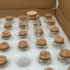 40-Piece Set of Mini 2.5 inch Clear Glass Wish Jars with Cork Stoppers
