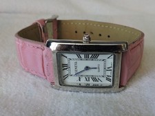 Ladies Geneva Watch Pink leather Band New Battery