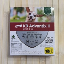 K9 Advantix II Elanco Flea and Tick For SMALL Dogs 4-10 lbs 2 months Free Ship