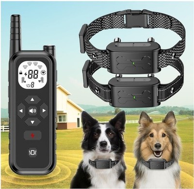 Wireless Dog Fence Electric Training Collar Remote 2 Dogs Waterproof