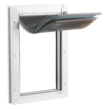 VEVOR Large Pet Door with Three Magnetic Flaps and Metal Frame, Weatherproof Dog