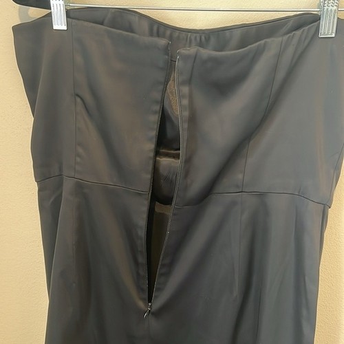 White House Black Market Strapless Satin Black Mini Dress Womens Formal 14 EUC - Picture 10 of 16