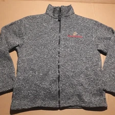 Marine Corps Full Zip Jacket Men's Large Heather Gray Mock Neck Coat USA MADE 