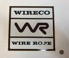 Large Vintage Wireco 1970's Wire Rope Vinyl Decal 9" x 9" Oilfield Oil Field