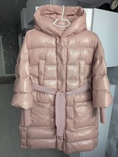 RED VALENTINO Pale Pink Goose Down Hooded Coat Puffer Jacket Puffy Bomber 40 S