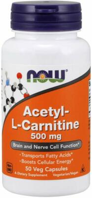 NOW FOODS, ACETYL L-CARNITINE Energie 500mg 50 Veg. Kapseln SUPER PREIS