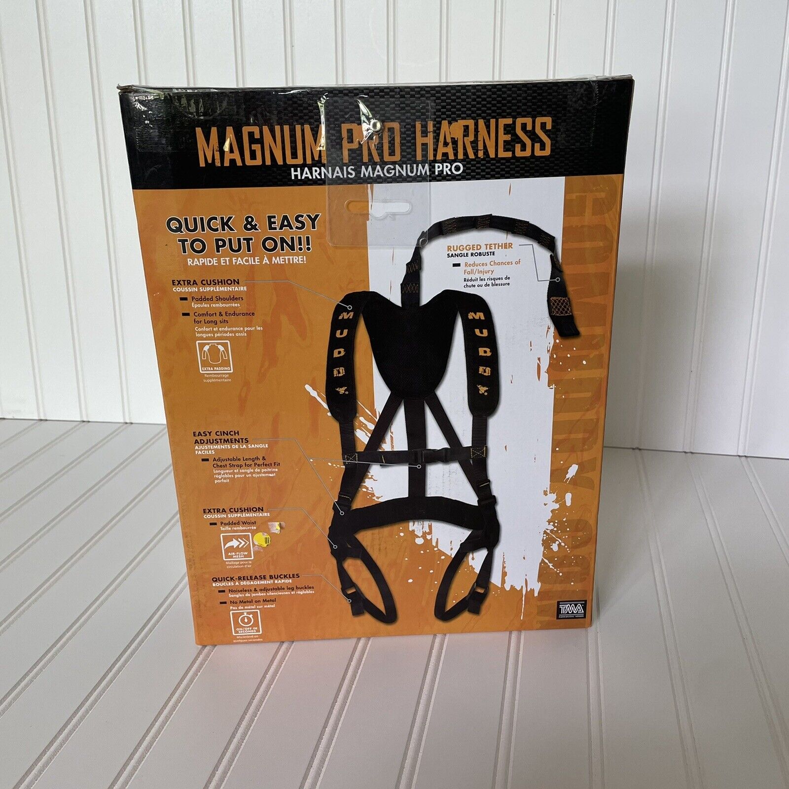 New Muddy Outdoors Magnum Pro Padded Adjustable Treestand Harness System, Black