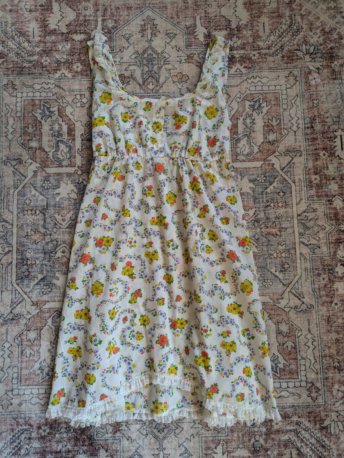 JCPENNEY Gaymode Frilly Night Gown Dress Medium Floral Cute Girly