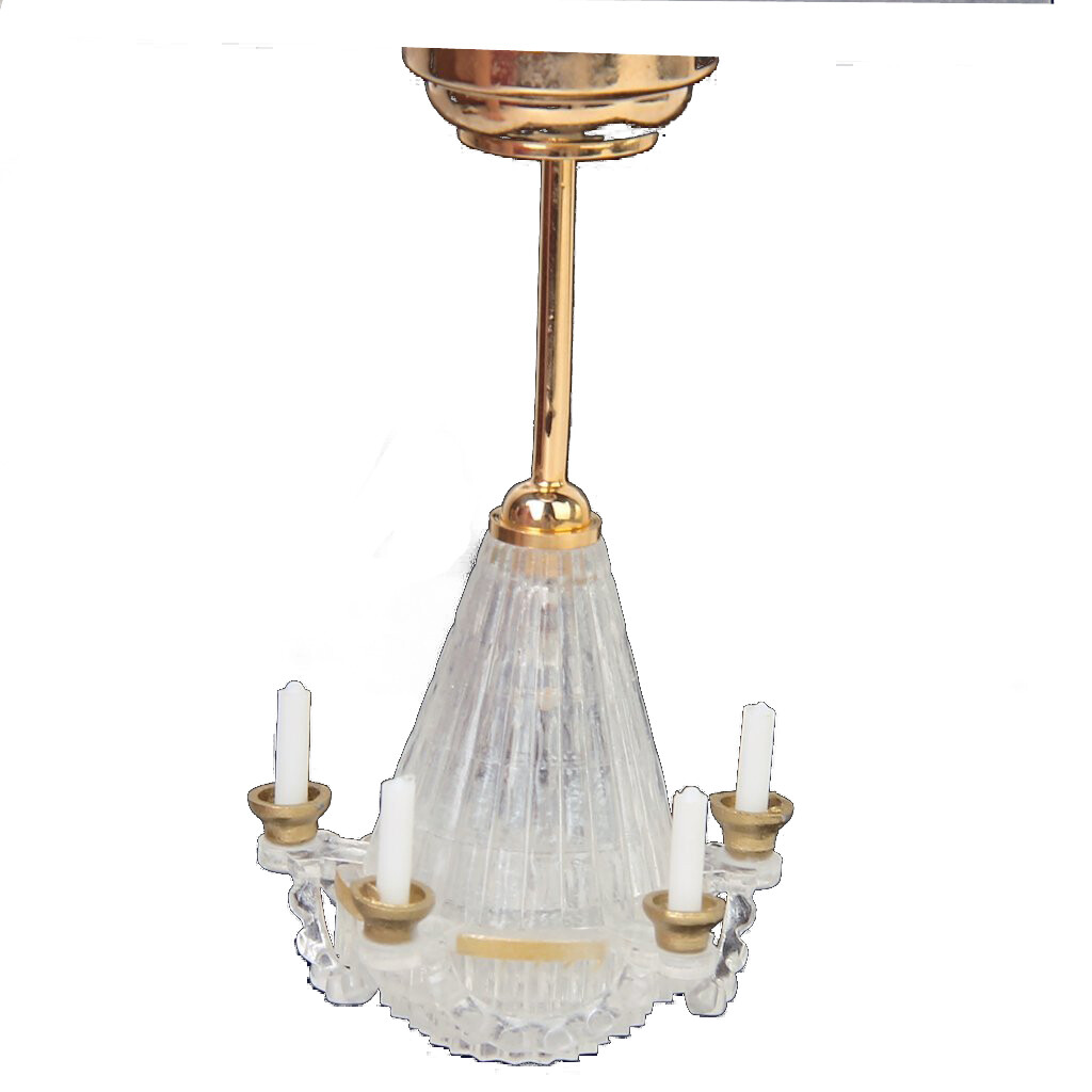 Miniatur Wandlampe Für Puppenhaus - Gold/Weiß 1:12 Mit LED Licht