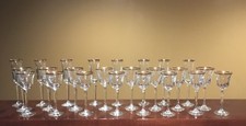 NEW Mikasa Crystal Wheaton Gold Trim TS101 8 Champagne 8 Wine Glasses 8 Goblets