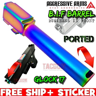 AGGRESSIVE ARMS B.I.F PORTED COMPENSATED Barrel GL0CK 17 GEN 1 2 3 4 RAINBOW G17