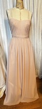 Corella Vita Womens Pink Strapless Fit Flare Chiffon Gown Sz 8 Pre-owned