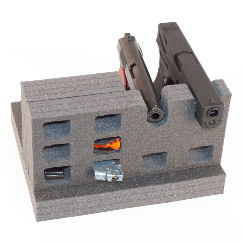 2 GR Gun & 8 Magazines Holders. RKrack Foam Gun Rack for Pistol/Handgun. - Image 4 of 4