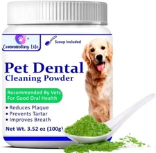 Dog Dental Powder, Teeth Cleaning Powder for Pets, Dog Dental Care, Plaque and B