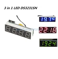 3 in 1 LED DS3231SN digital Clock Temperature Voltage Module High Accuracy
