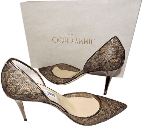 Jimmy Choo D'orsay 85Mm Pumps Laces Pointy Toe Addison Sz 39.5  Heels Shoes - Picture 3 of 7