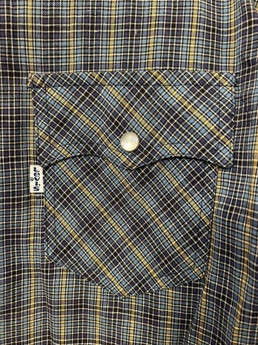 Vintage Levi Strauss Co. Sierra Humps & Saddlery Medium Plaid Pearl Snap 1970s - Picture 2 of 8