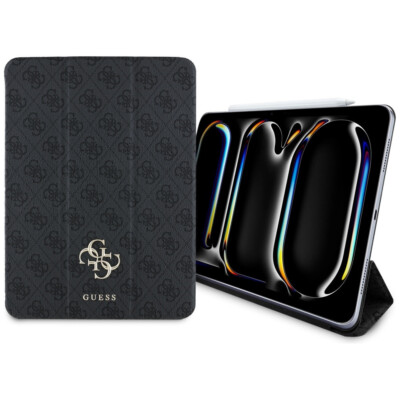 GUESS iPad Pro 11'' 2024 Case Book Case Cover Folio Magnetic 4G Big Logo Black
