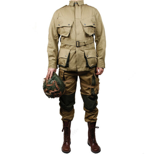 WWII US Army Paratrooper M42 Uniform Jacket Pants Airborne Field  Clothing Set - Afbeelding 1 van 12