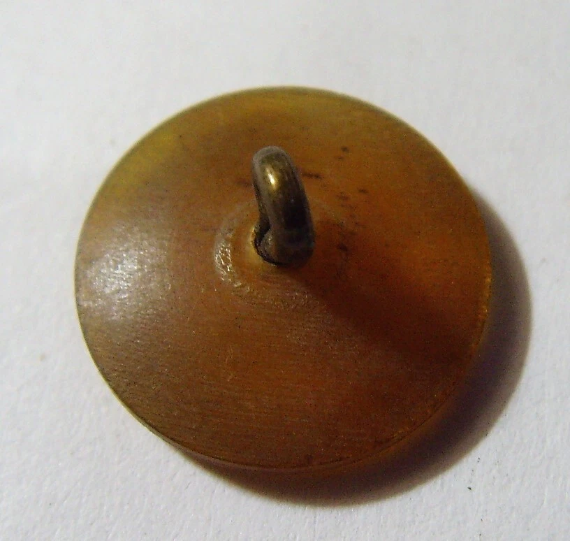 1930s antique faux amber tortoise shell collector shank button 52387 - Image 3 of 4