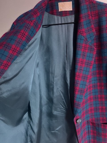 Vintage Pendleton Jacket Wool Pink And Green Plaid - Picture 9 of 14