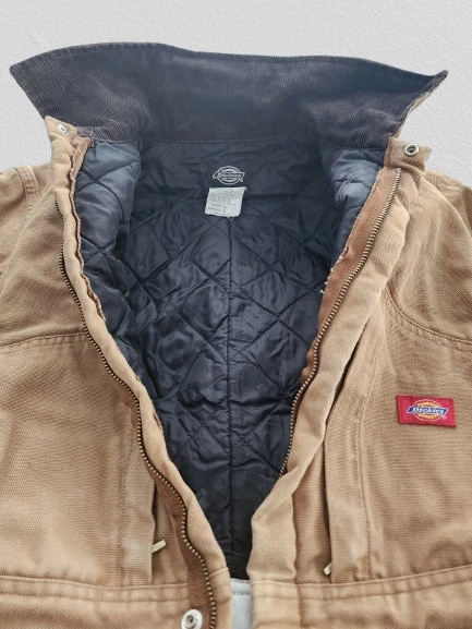 Traje de trabajo térmico Dickies vintage - pecho M, longitud S, cremallera. Ropa de trabajo de algodón tostado Foto 4 de 4