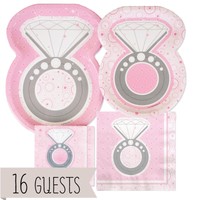 With This Ring - Tableware Plates Napkins - Bundle For 16 on sale With This Ring - Tableware Plates Napkins - Bundle For 16 on sale