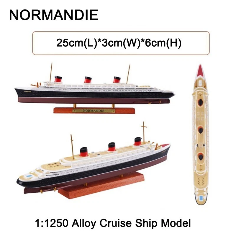 1:1250 Scale Alloy Diecast SS Normandie Cruise Ship Model Ocean Liner Collection - Image 2 of 4