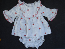 Janie and Jack Gray Red Floral Print Long Sleeve Dress Matching Panty 0-3 M NEW