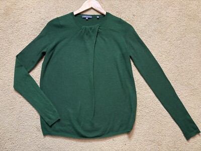 Vince Green Cashmere Relaxed Pullover Sweater Small DAMAGED HOLE in  Sleeve