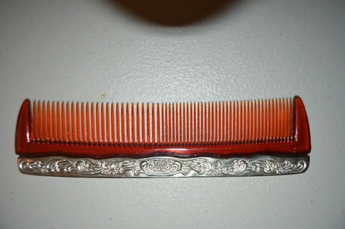 Vintage Dressing Table Set Silver Tone Hand Mirror-brush-comb vanity set - Picture 7 of 7