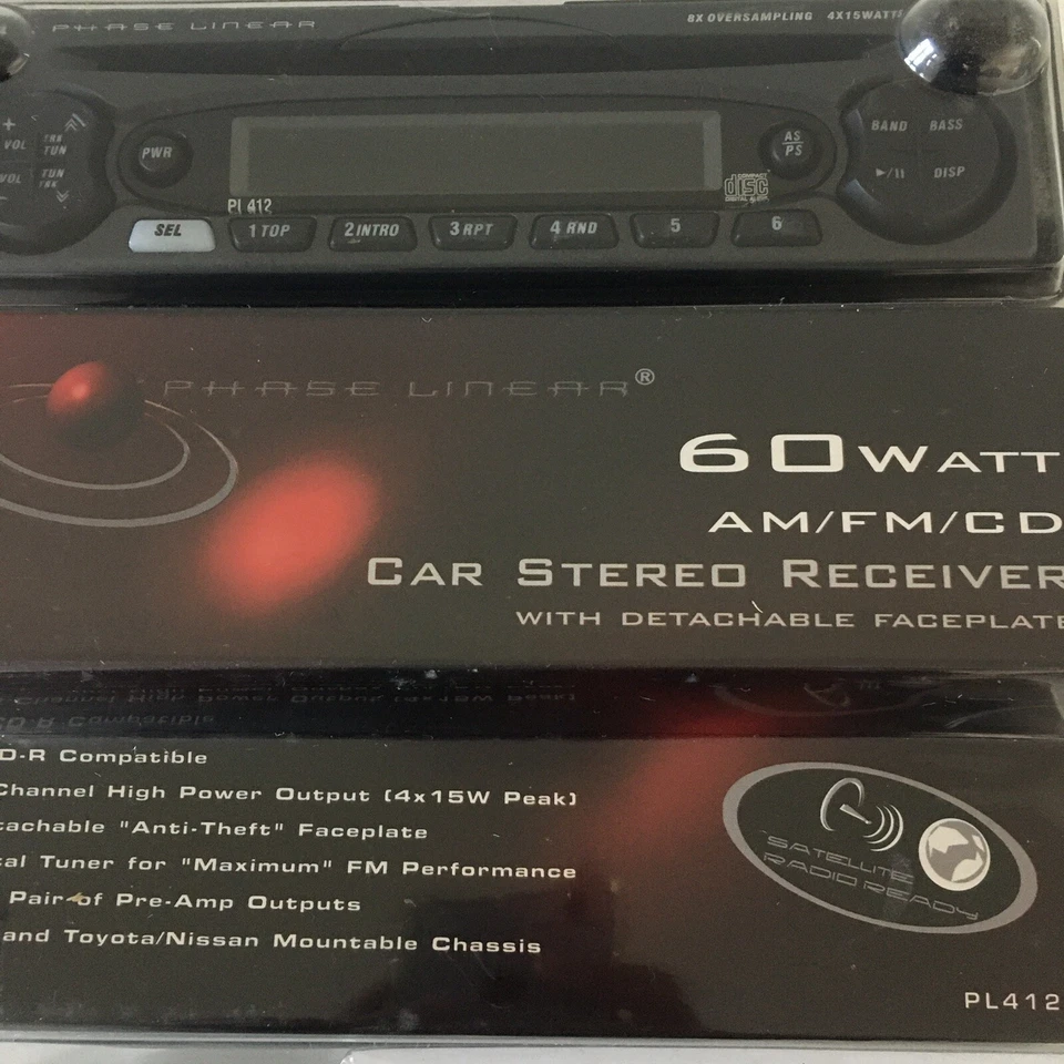 Receptor estéreo automotivo Phase Linear PL412 60 watts AM/FM/CD placa frontal destacável - Imagem 2 de 4