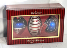 Waterford Holiday Heilooms Flag Ornaments Set Of 3 NIB