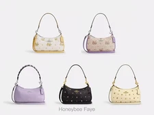 NWT Coach Teri Shoulder Bag With Crystal/Floral Print/Floral Applique CAL48