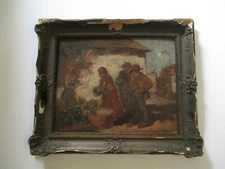 ANTIQUE OIL PAINTING  IMPRESSIONIST STILL LIFE MYSTERY ARTIST SIGNED PORTRAIT
