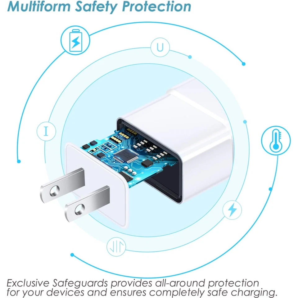 2 Pack Bulk Adaptive Fast USB Wall Charger US Block Power Adapter For Samsung LG - Image 4 of 4