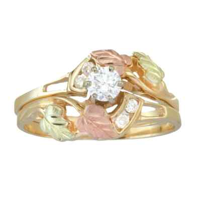 Set mit fünf Diamanten - Black Hills Gold Verlobungs- und Ehering